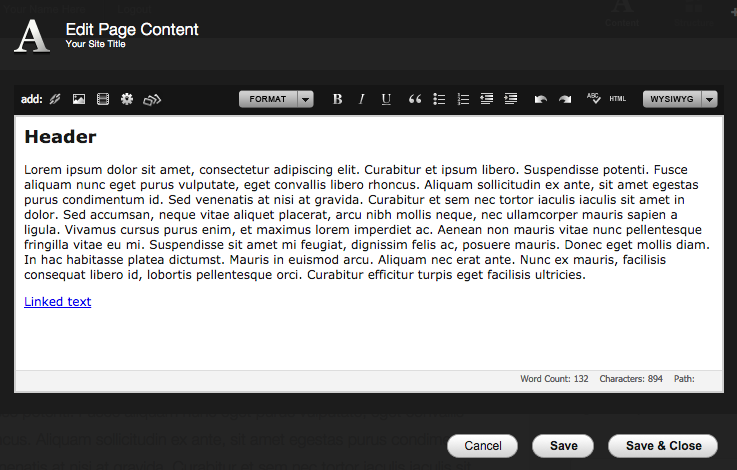 Squarespace Editor