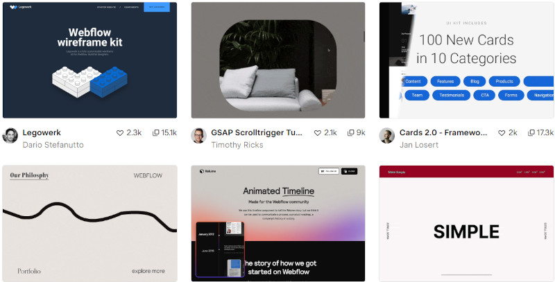 Websites built with Webflow