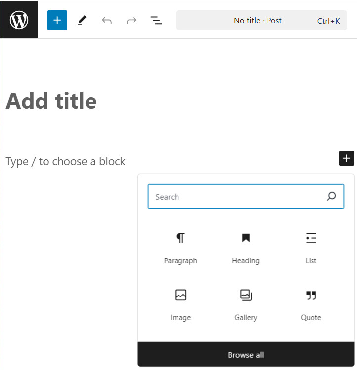 WordPress Add New Post